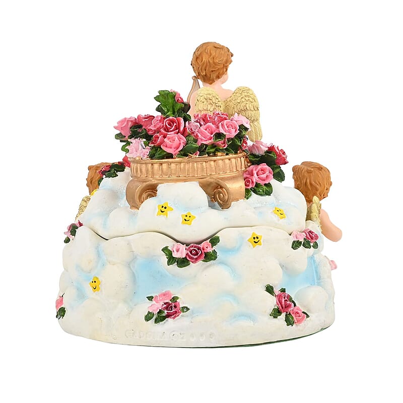 Closeout Hand Painted Resin Trinket Boxes - Cupid