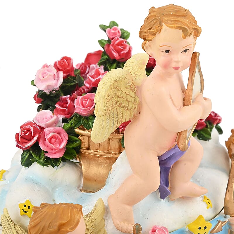 Closeout Hand Painted Resin Trinket Boxes - Cupid
