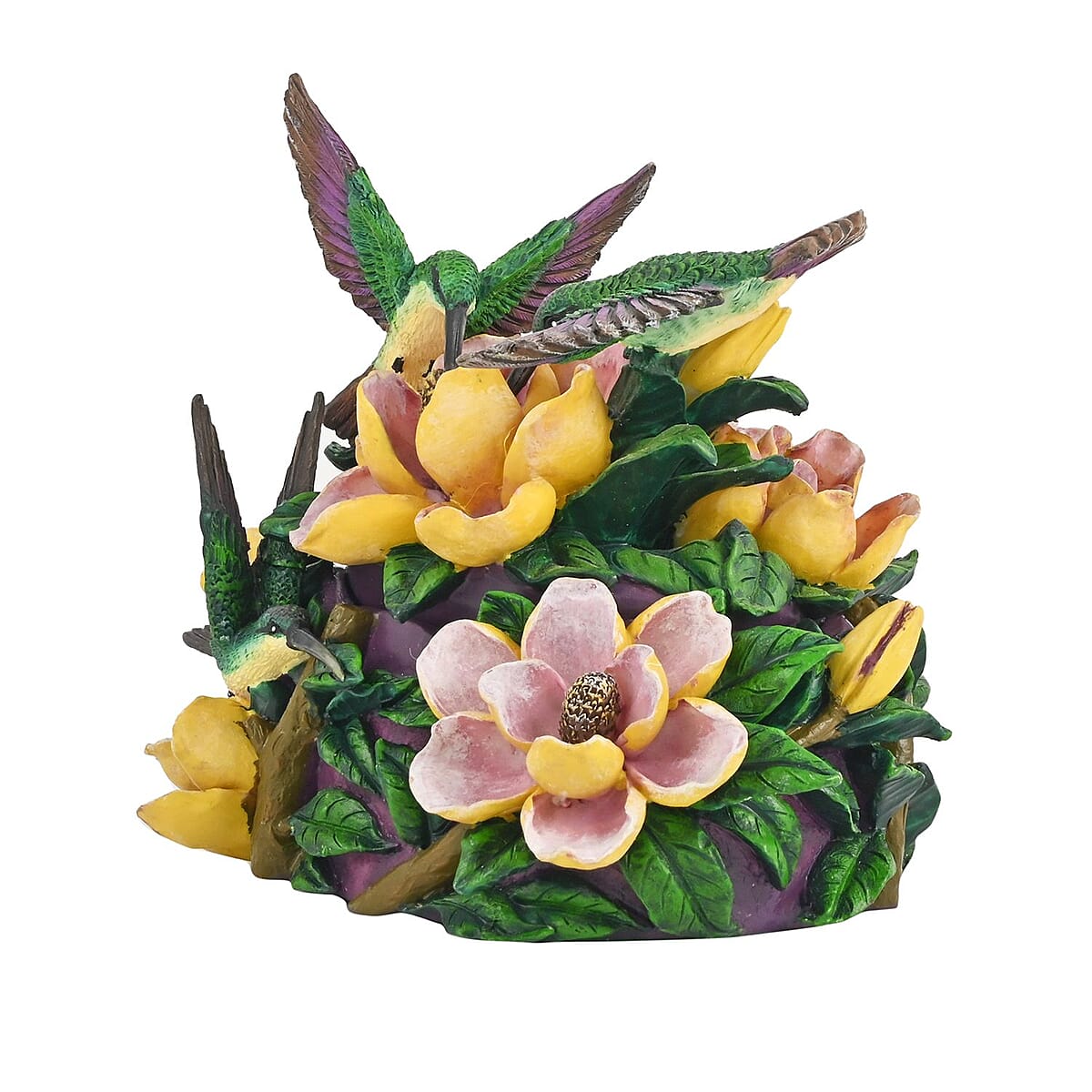 Hand Painted Resin Trinket Boxes - Hummingbird Magnolia image number 3