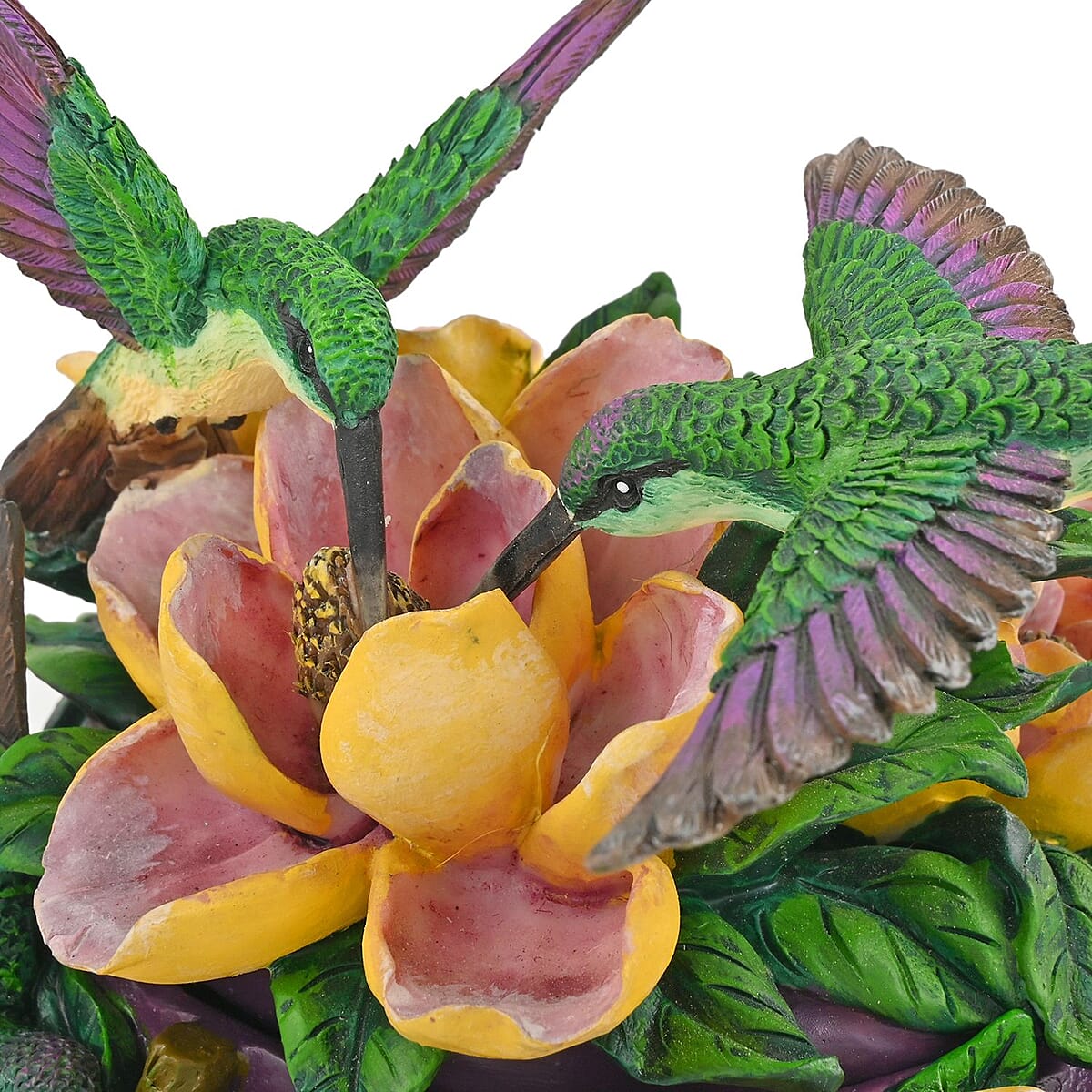 Hand Painted Resin Trinket Boxes - Hummingbird Magnolia image number 6