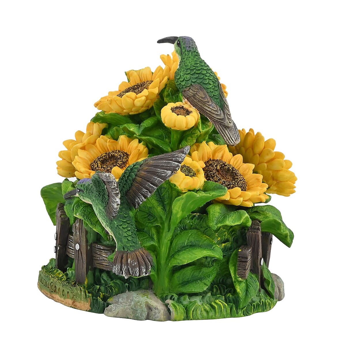 Closeout Hand Painted Resin Trinket Boxes - Hummingbird Sunflower image number 3