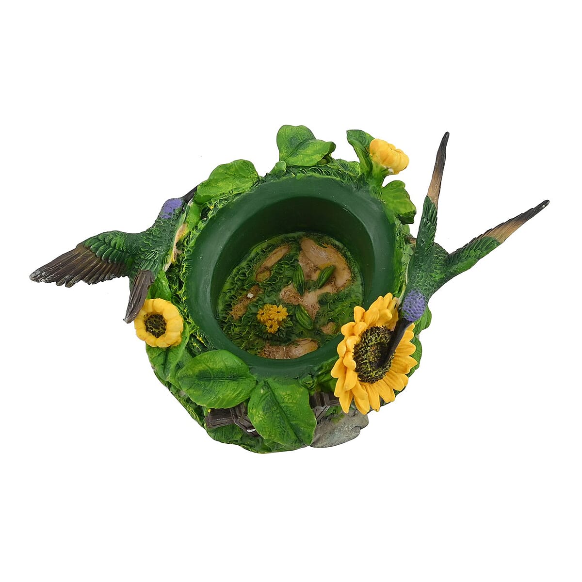 Closeout Hand Painted Resin Trinket Boxes - Hummingbird Sunflower image number 5