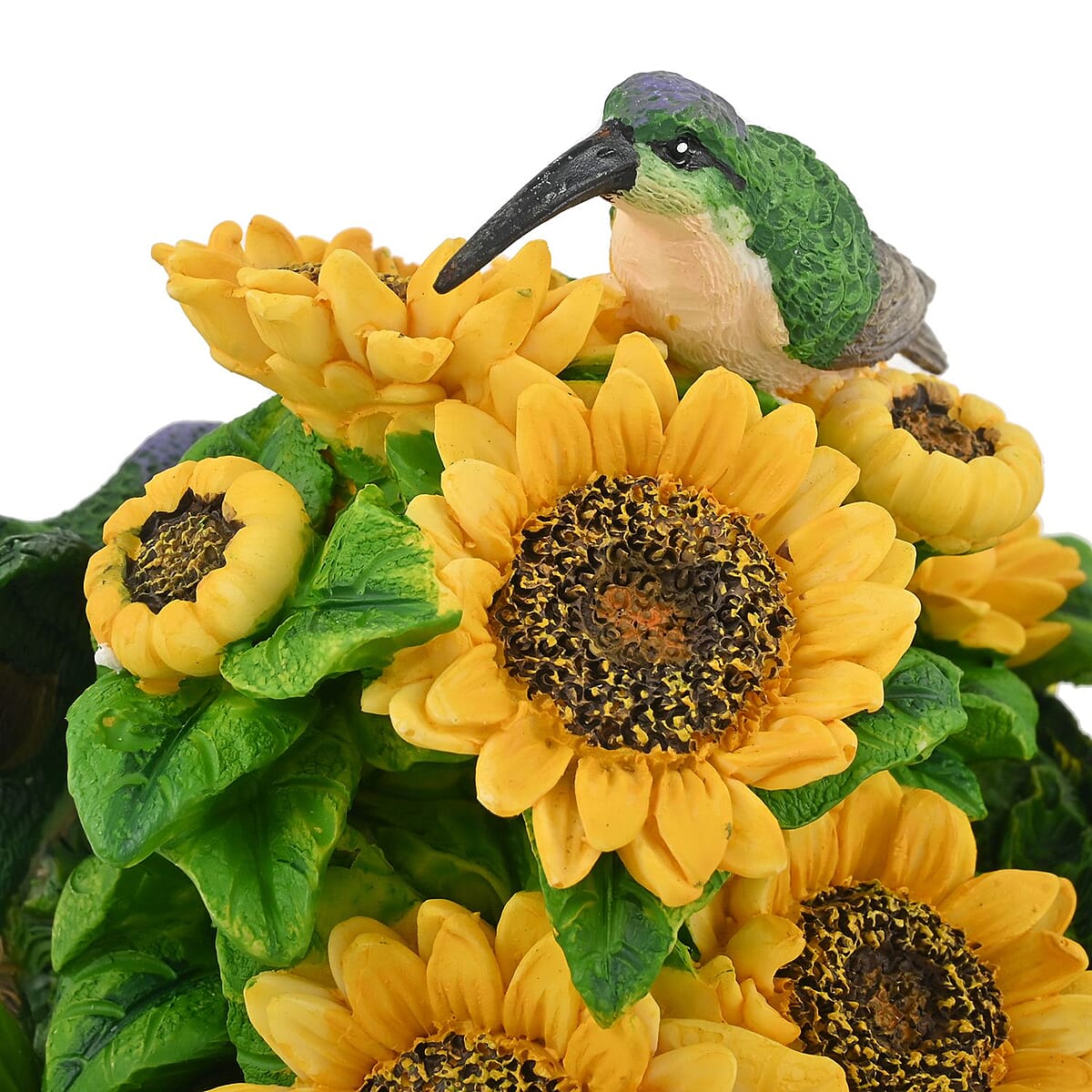 Closeout Hand Painted Resin Trinket Boxes - Hummingbird Sunflower image number 6