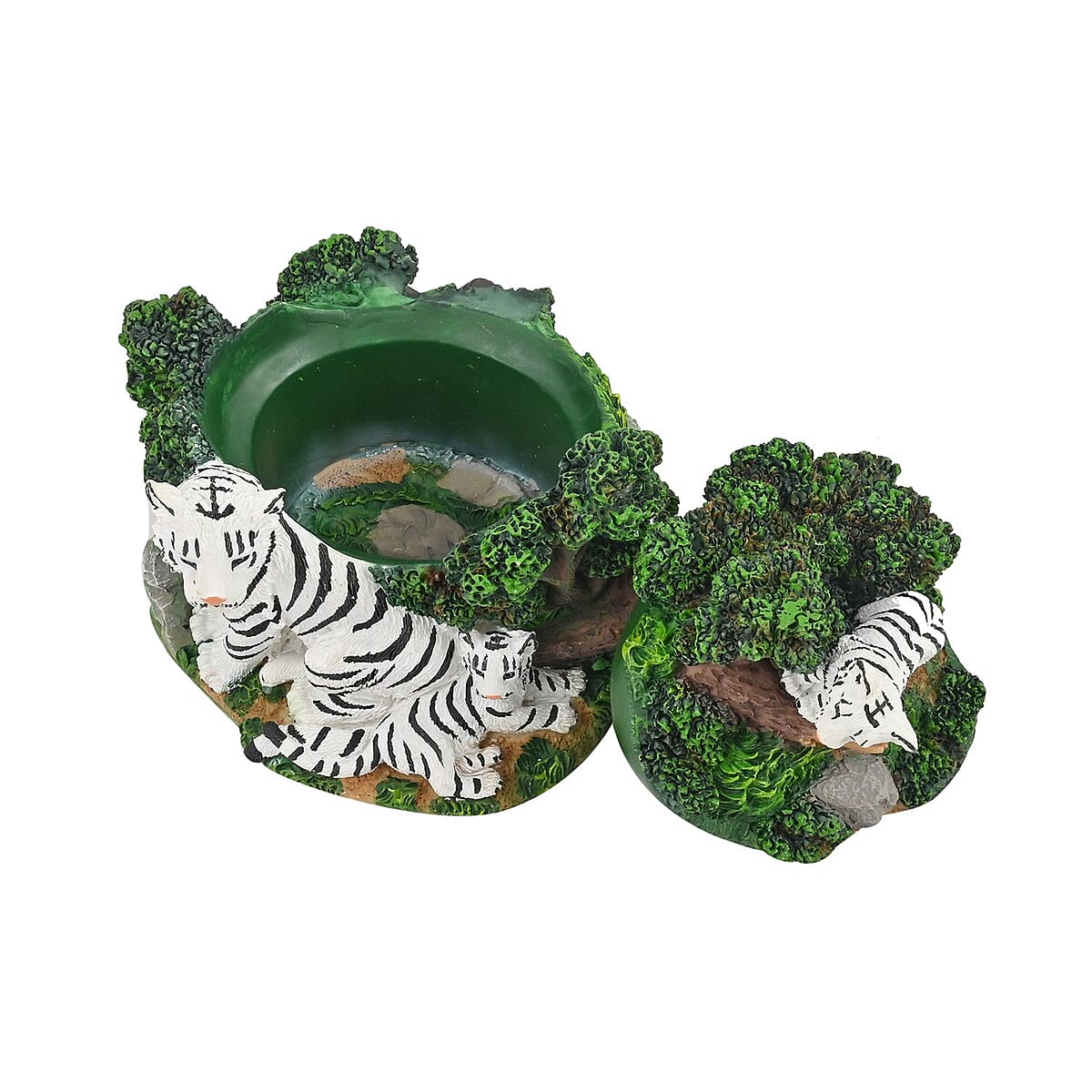 Hand Painted Resin Trinket Boxes - White Tiger image number 4