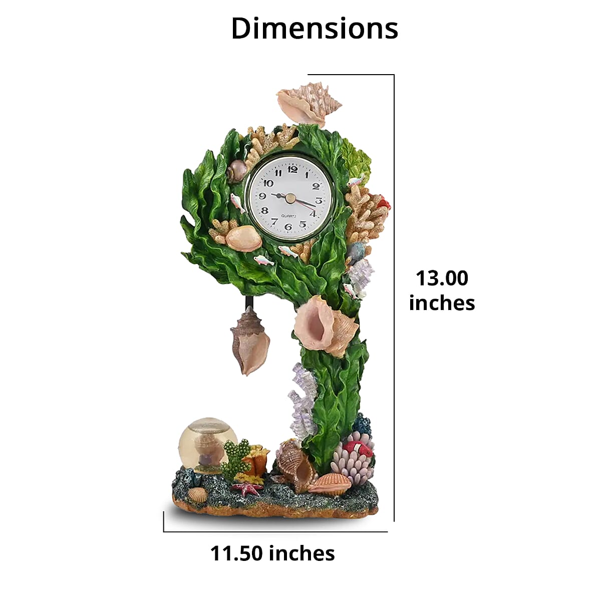 Hand Painted Resin Swing Clock - Sea Shell image number 4