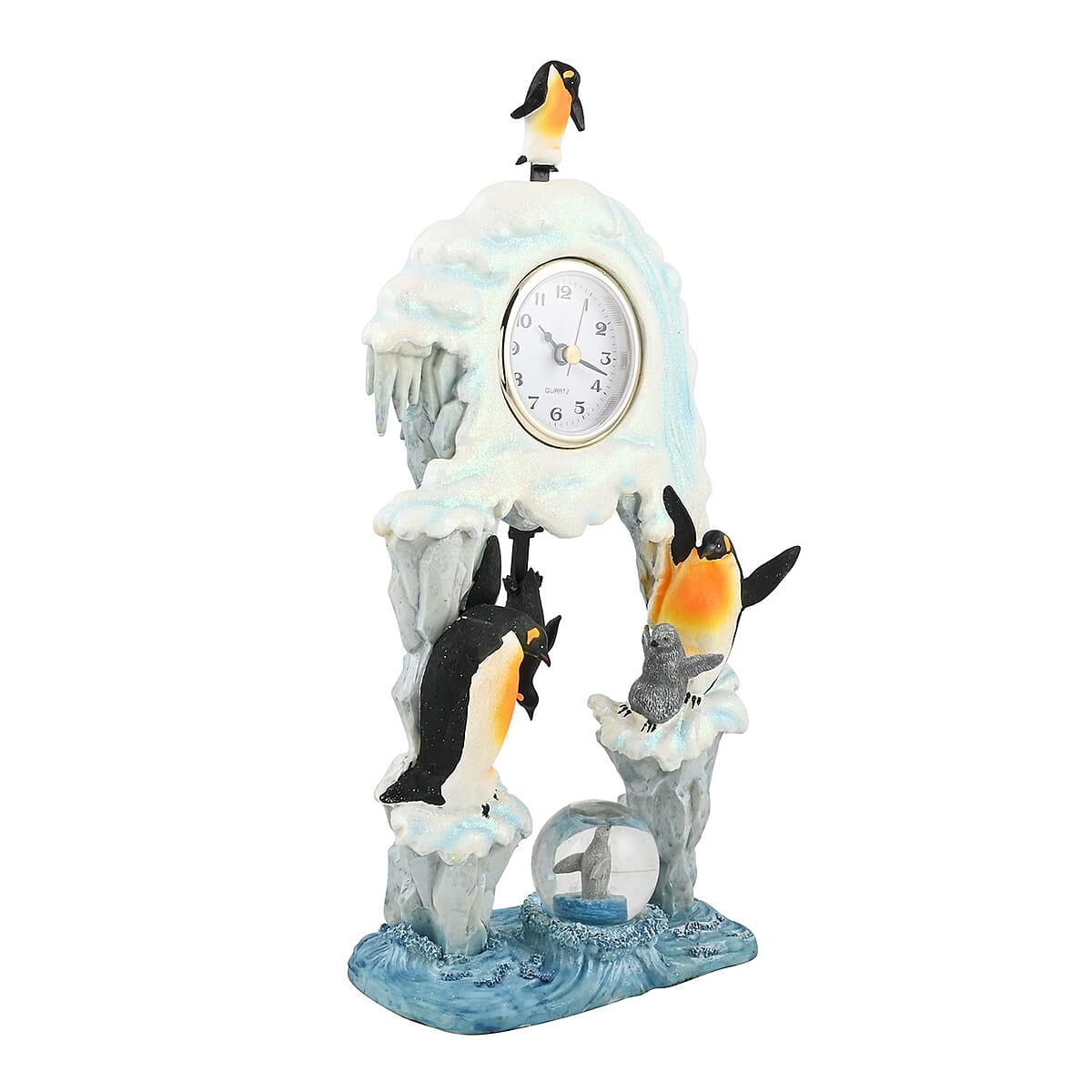 Hand Painted Resin Swing Clock - Penguin image number 1