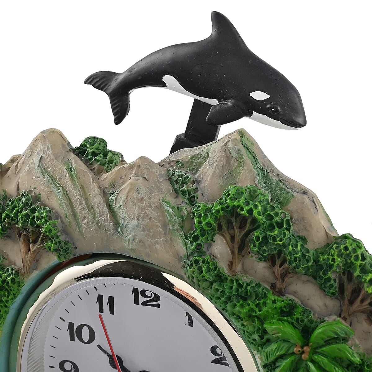 Closeout Hand Painted Resin Swing Clock - Orca image number 4