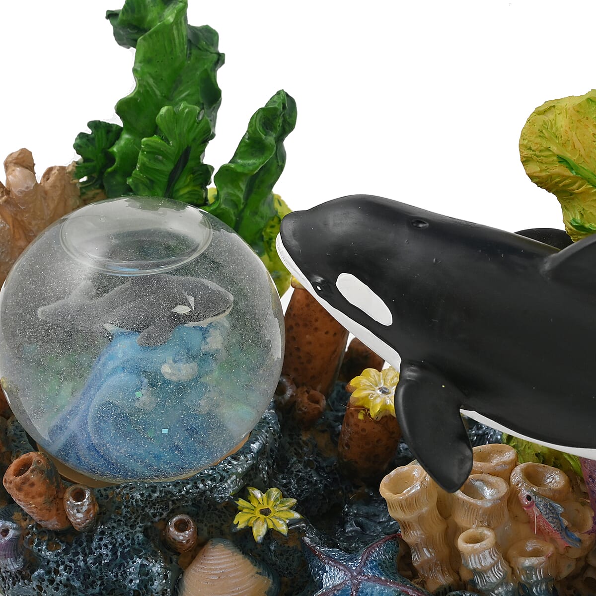 Closeout Hand Painted Resin Swing Clock - Orca image number 5