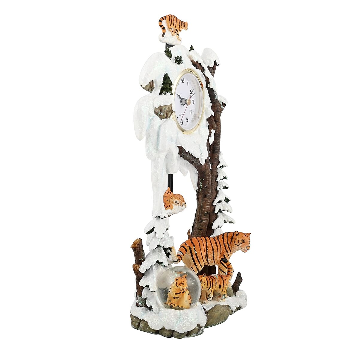 Hand Painted Resin Swing Clock - Tiger image number 1