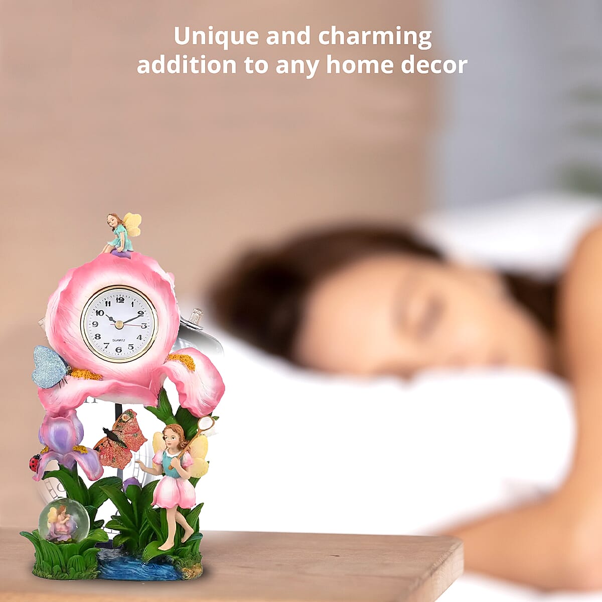 Hand Painted Resin Swing Clock - Fairy image number 2
