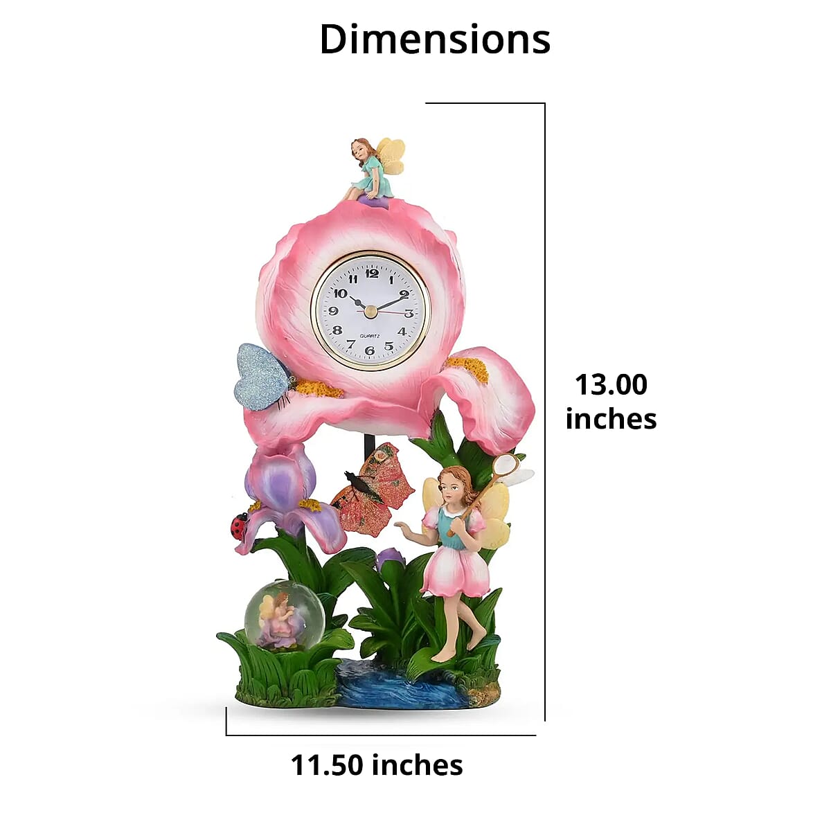 Hand Painted Resin Swing Clock - Fairy image number 4