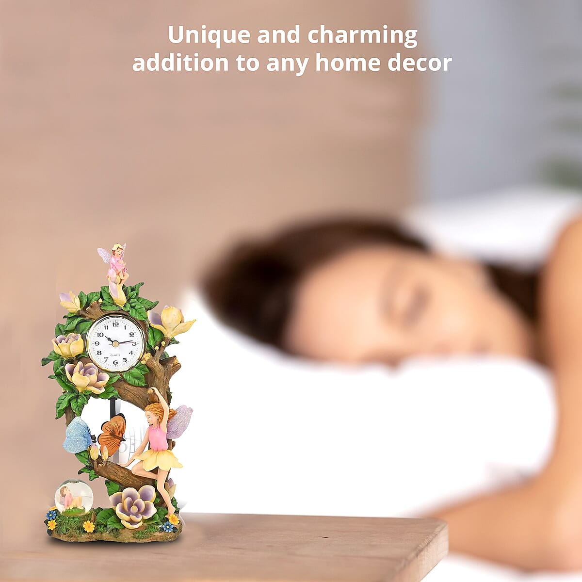 Hand Painted Resin Swing Clock - Fairy image number 2