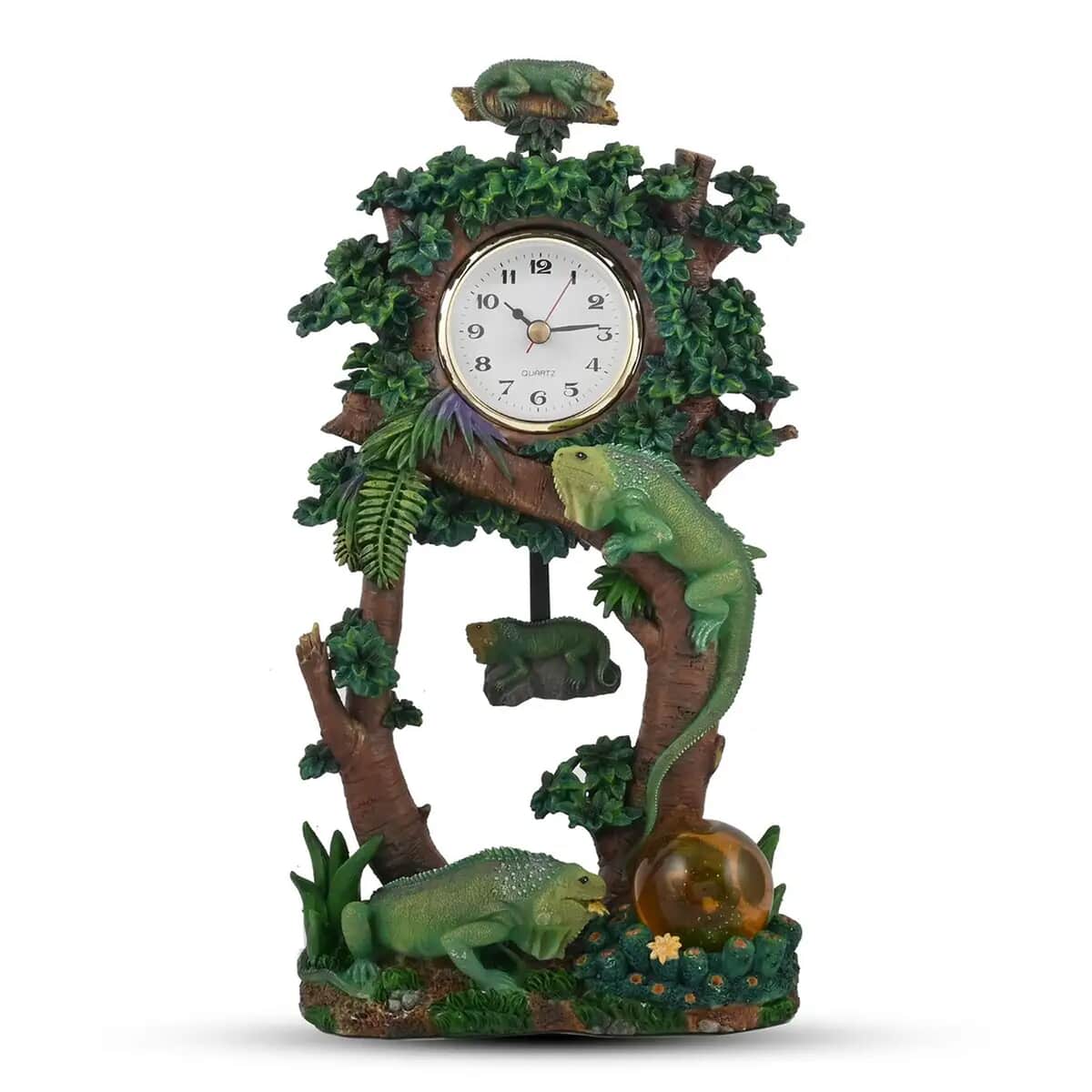 Hand Painted Resin Swing Clock - Iguana image number 0