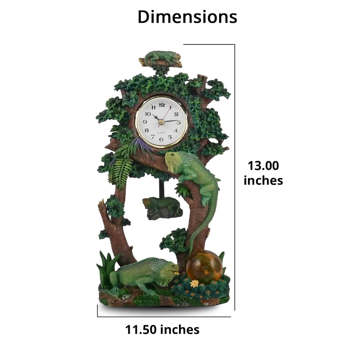 Hand Painted Resin Swing Clock - Iguana image number 4