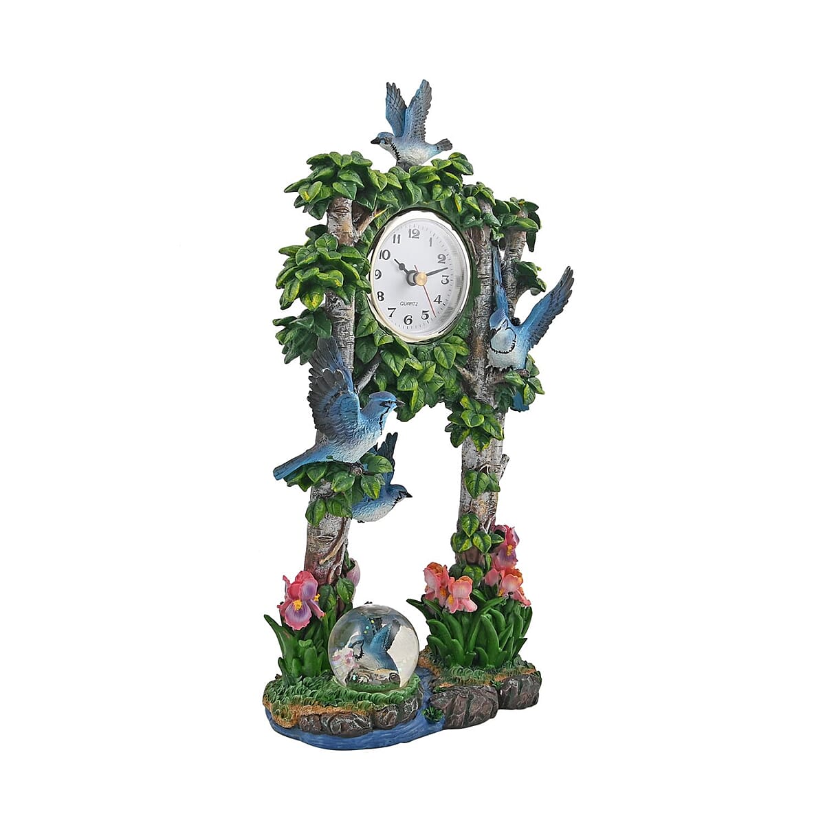 Hand Painted Resin Swing Clock - Blue Bird image number 1
