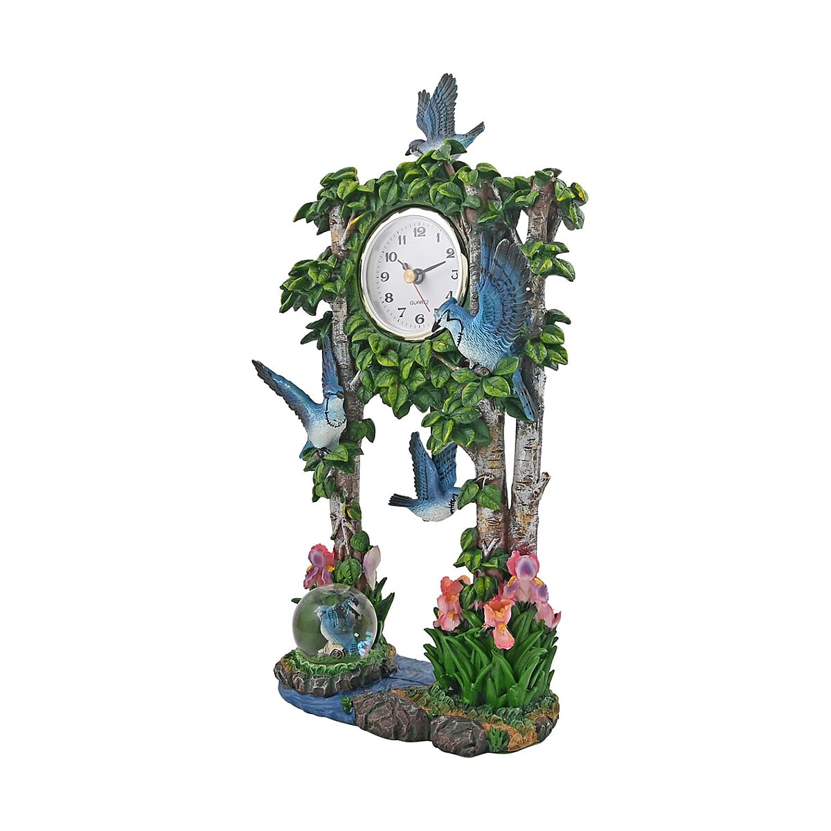 Hand Painted Resin Swing Clock - Blue Bird image number 2