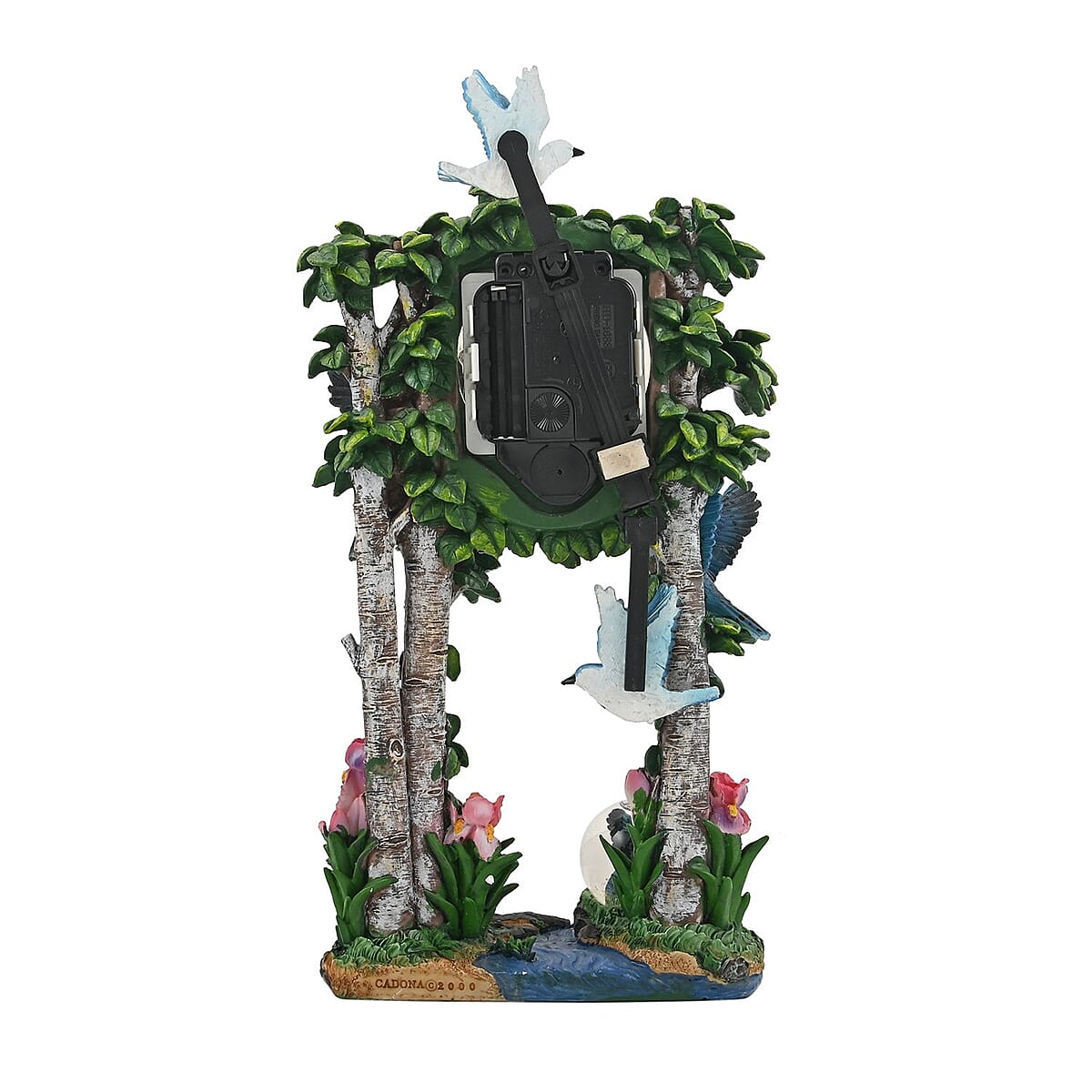 Hand Painted Resin Swing Clock - Blue Bird image number 3