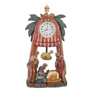 Hand Painted Resin Swing Clock - Nativity