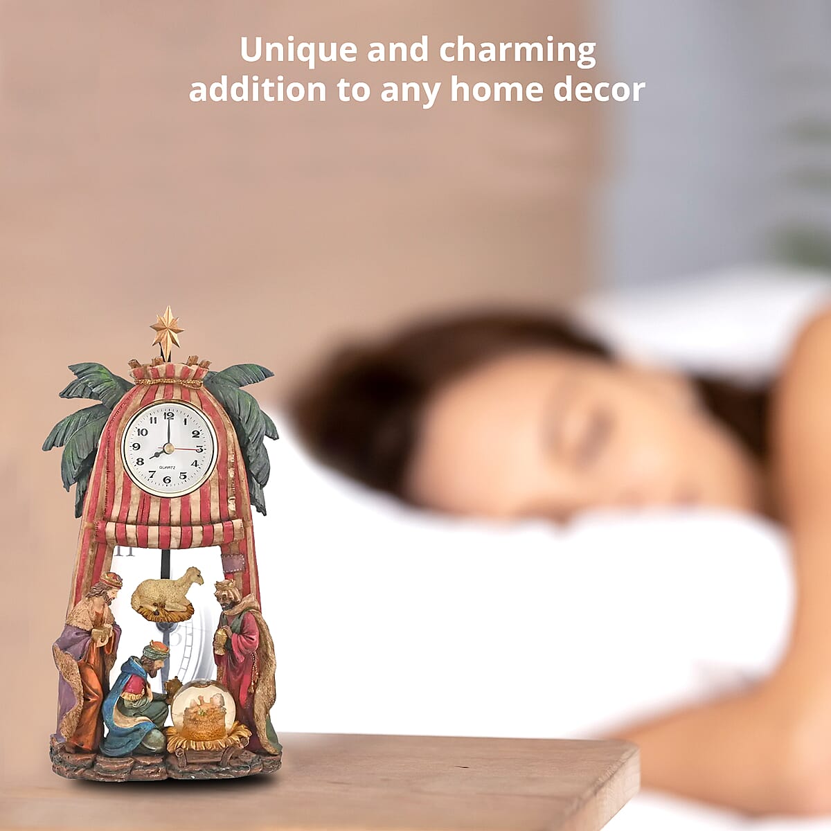 Hand Painted Resin Swing Clock - Nativity image number 2