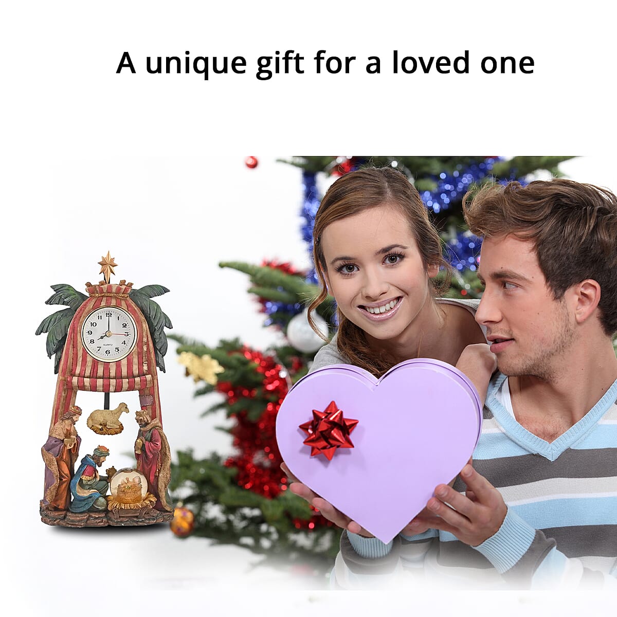 Hand Painted Resin Swing Clock - Nativity image number 3