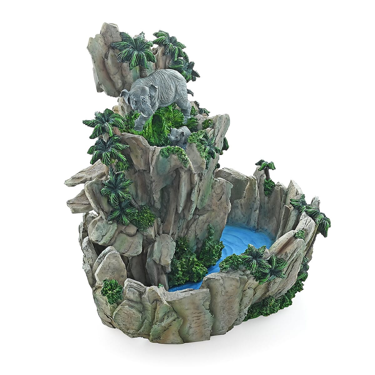 Hand Painted Resin Water Fountain - Elephant image number 1