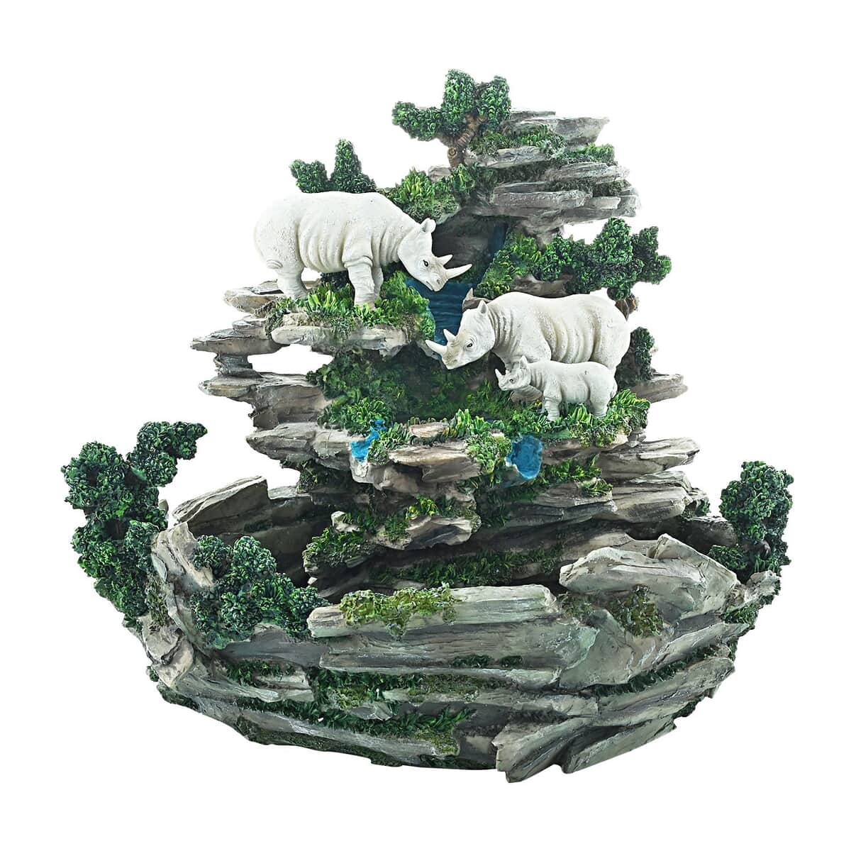 Hand Painted Resin Water Fountain - Rhino image number 0