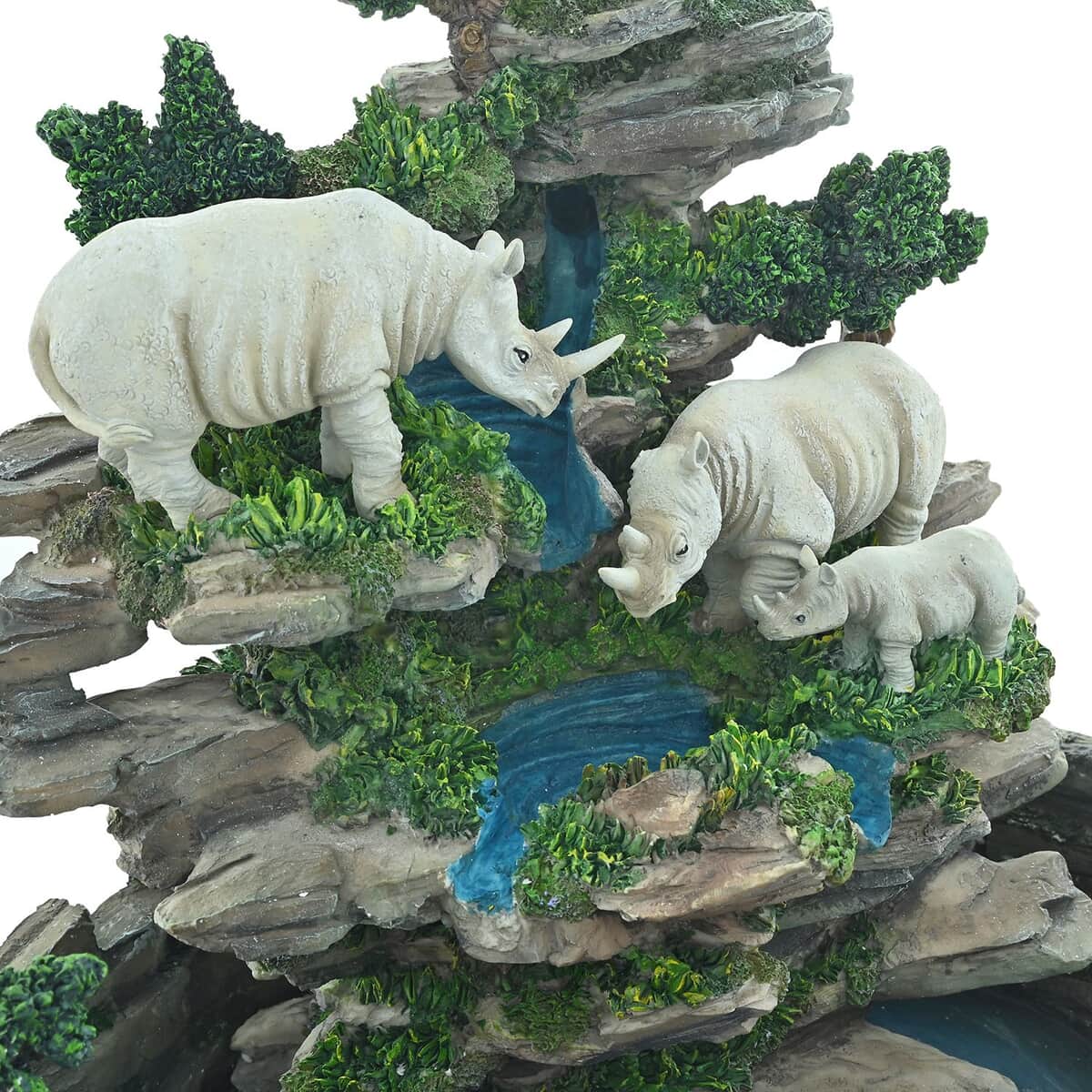 Hand Painted Resin Water Fountain - Rhino image number 2