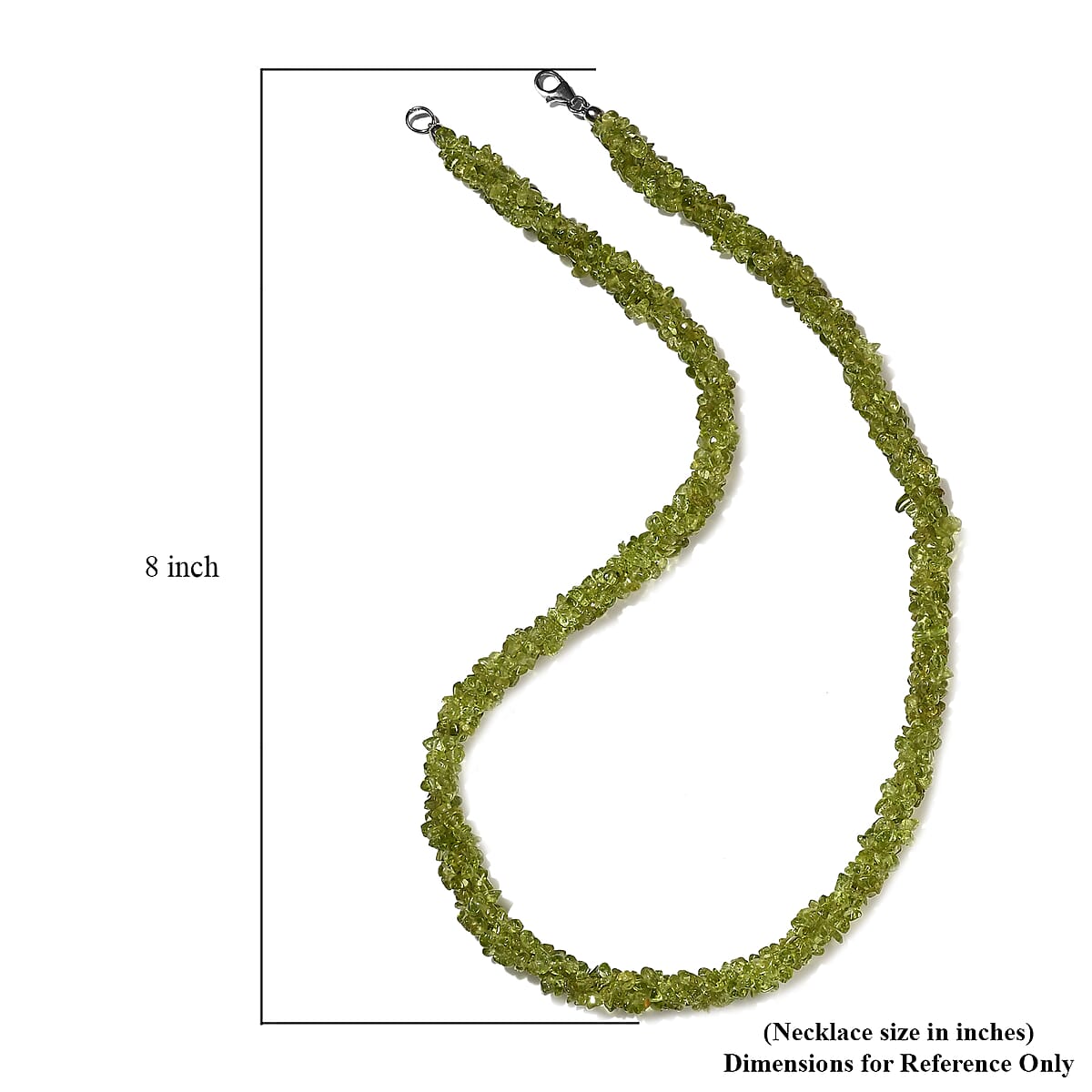 Arizona Peridot Chips Beaded Necklace 20 Inches in Sterling Silver 207.50 ctw image number 5