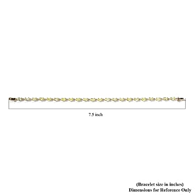 Luxoro 10K Yellow Gold Premium Natural Chrysoberyl Tennis Bracelet (7.25 In) 5.90 ctw