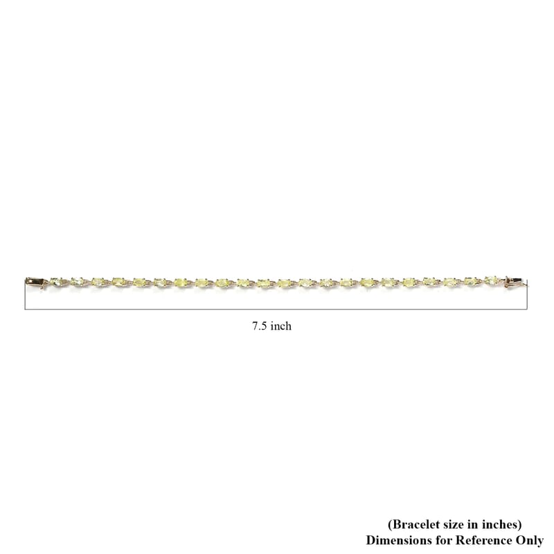Luxoro 10K Yellow Gold Premium Natural Chrysoberyl Tennis Bracelet (7.25 In) 5.90 ctw