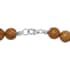 Peanut Wood Jasper 10mm Beaded Necklace 18 Inches in Rhodium Over Sterling Silver 346.40 ctw image number 4