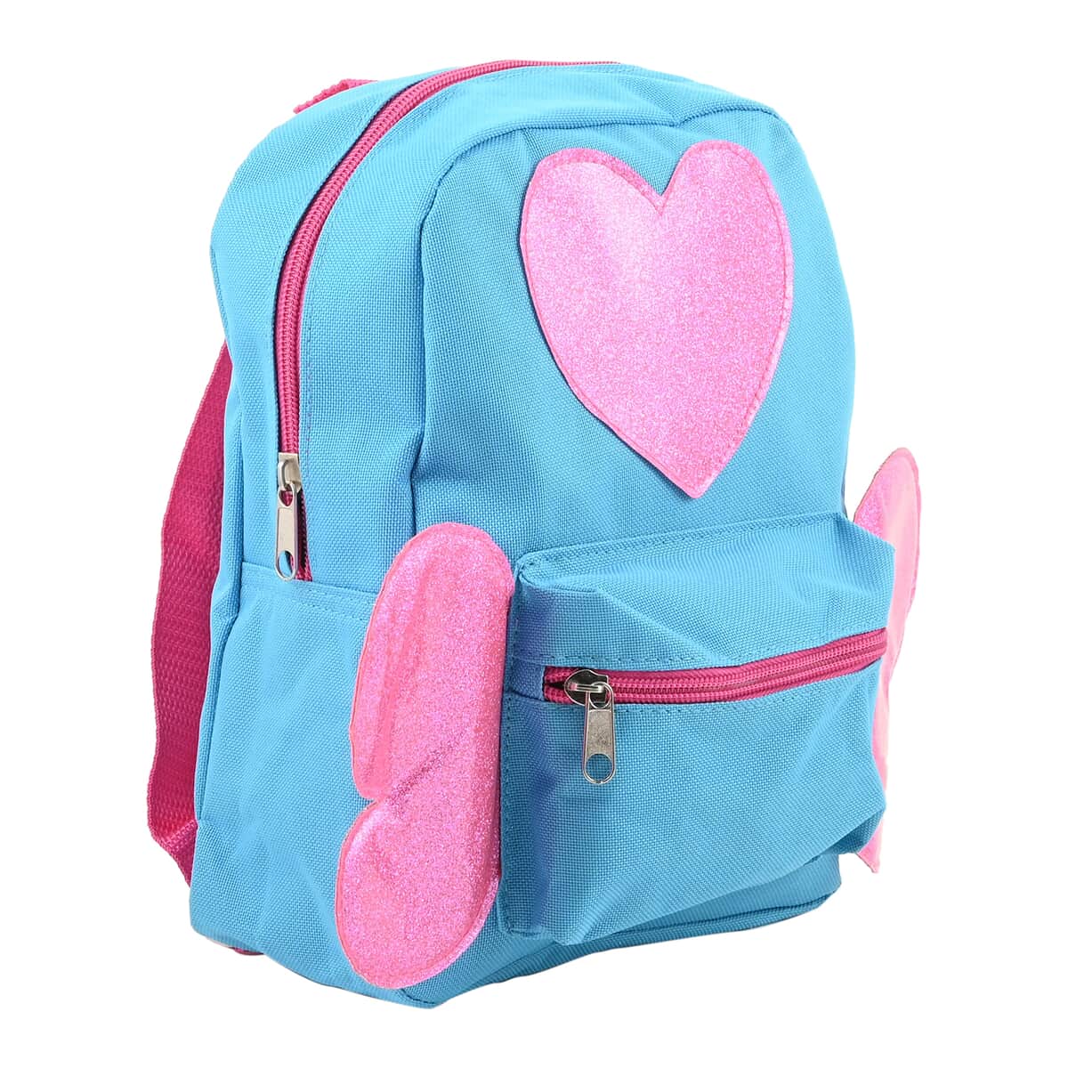 Pink, Blue Wings and Heart Mini Backpack image number 1