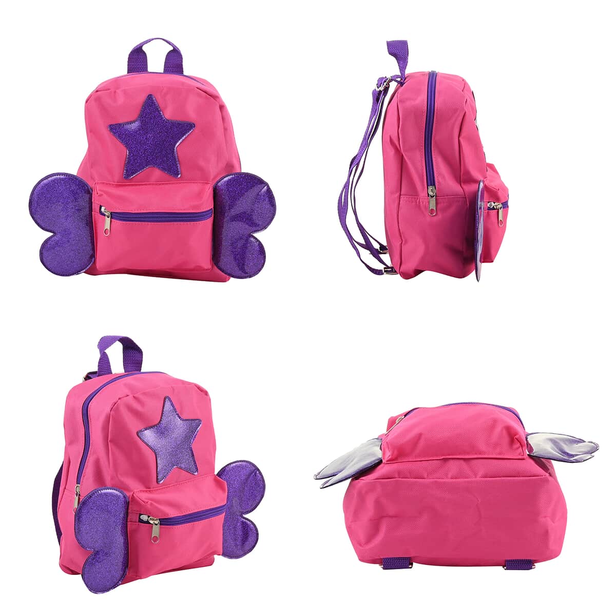 Pink, Purple Wings and Star Mini Backpack image number 1
