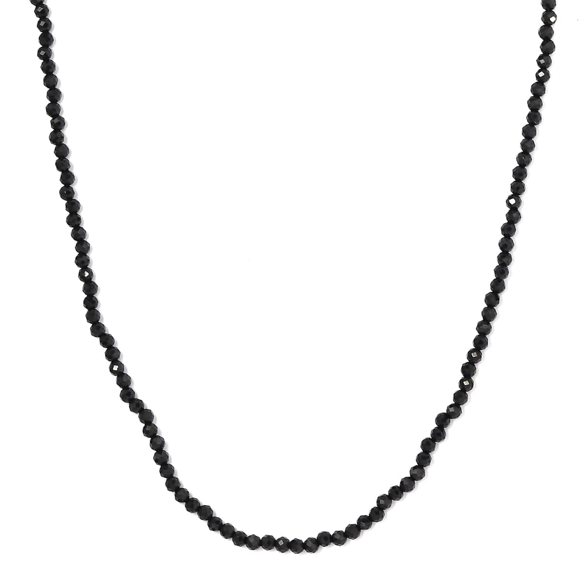 Thai Black Spinel Beaded Necklace 18 Inches in Platinum Over Sterling Silver 33.00 ctw image number 0