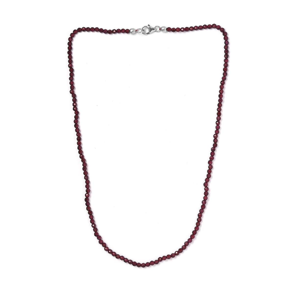 Orissa Rhodolite Garnet Beaded Necklace 18 Inches in Platinum Over Sterling Silver 34.00 ctw image number 3