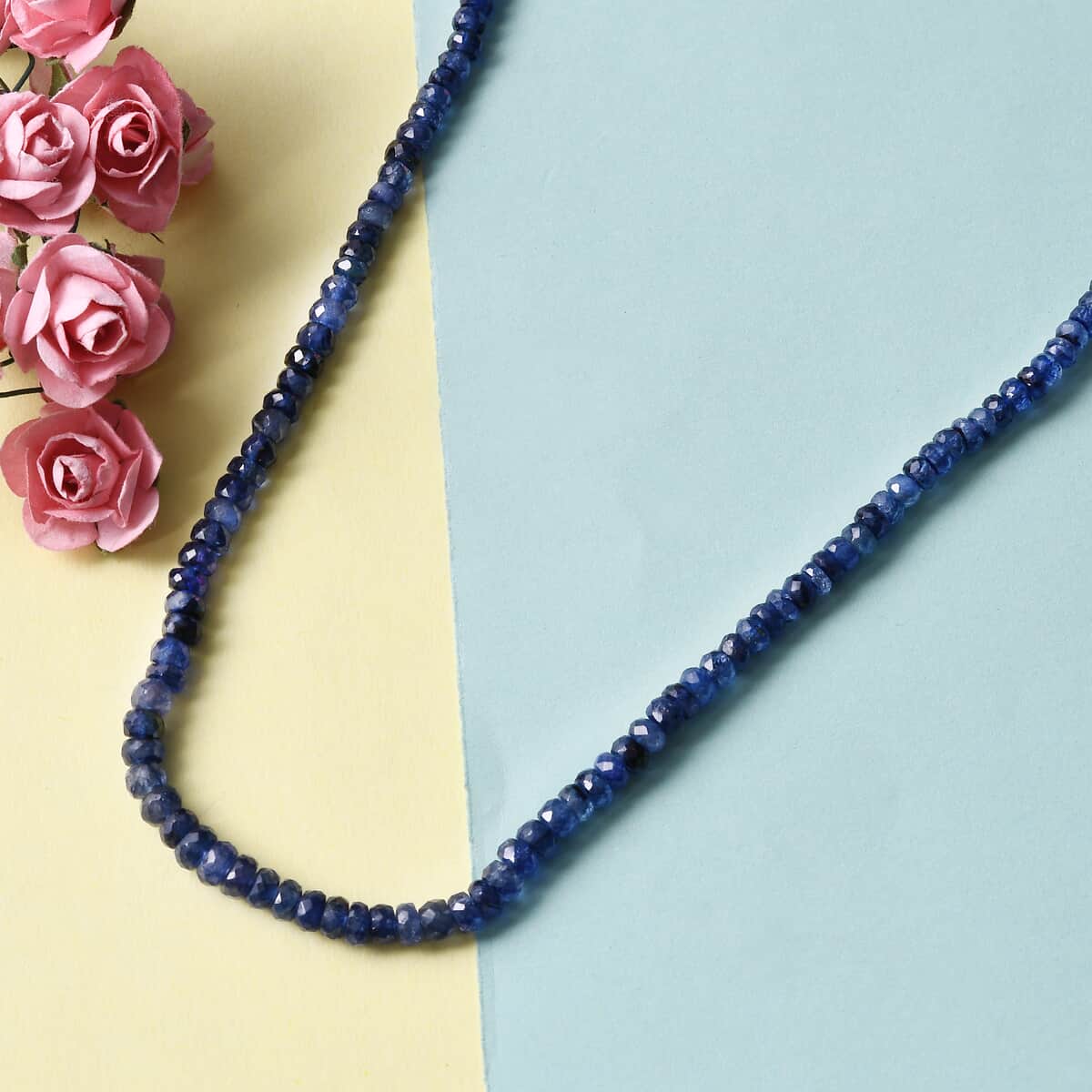 Masoala Sapphire (FF) Beaded Necklace 20 Inches in Platinum Over Sterling Silver 92.75 ctw image number 1
