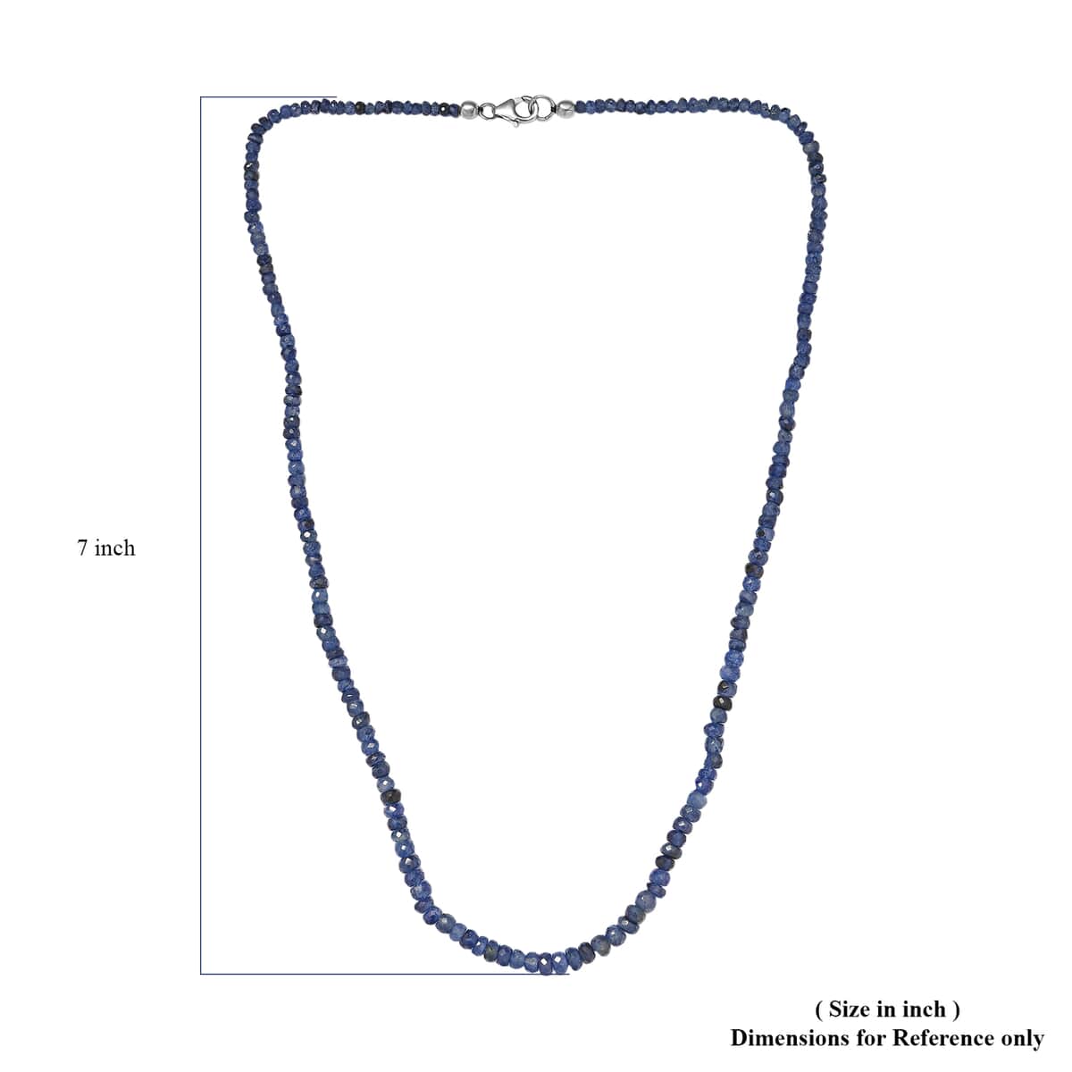 Masoala Sapphire (FF) Beaded Necklace 20 Inches in Platinum Over Sterling Silver 92.75 ctw image number 5