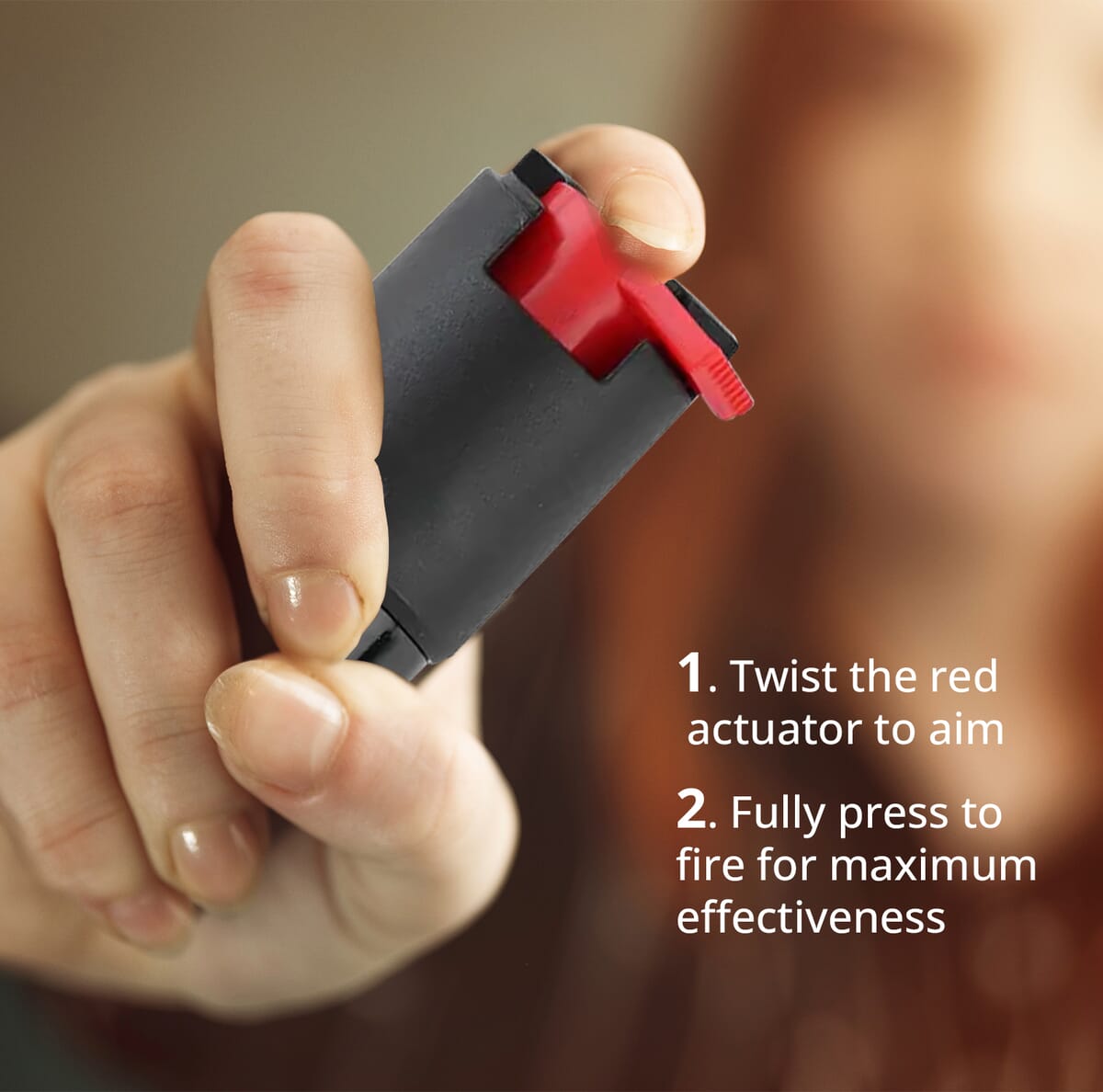 Closeout Police Magnum Pepper Spray with Faux Leather Holder and Key Ring 0.50 oz -Red image number 3