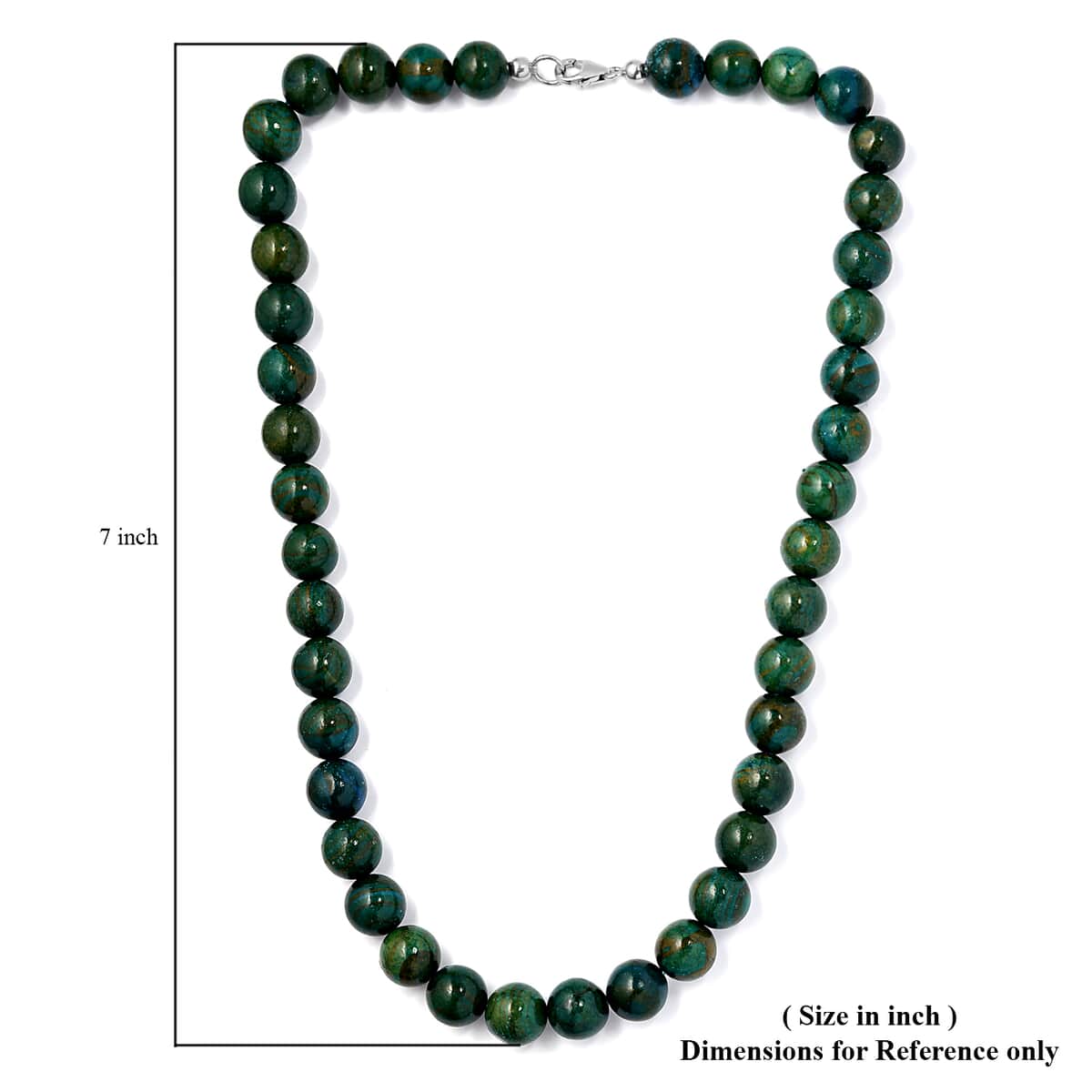 Blue Wooden Jasper Beaded Necklace 18 Inches in Rhodium Over Sterling Silver 328.25 ctw image number 4
