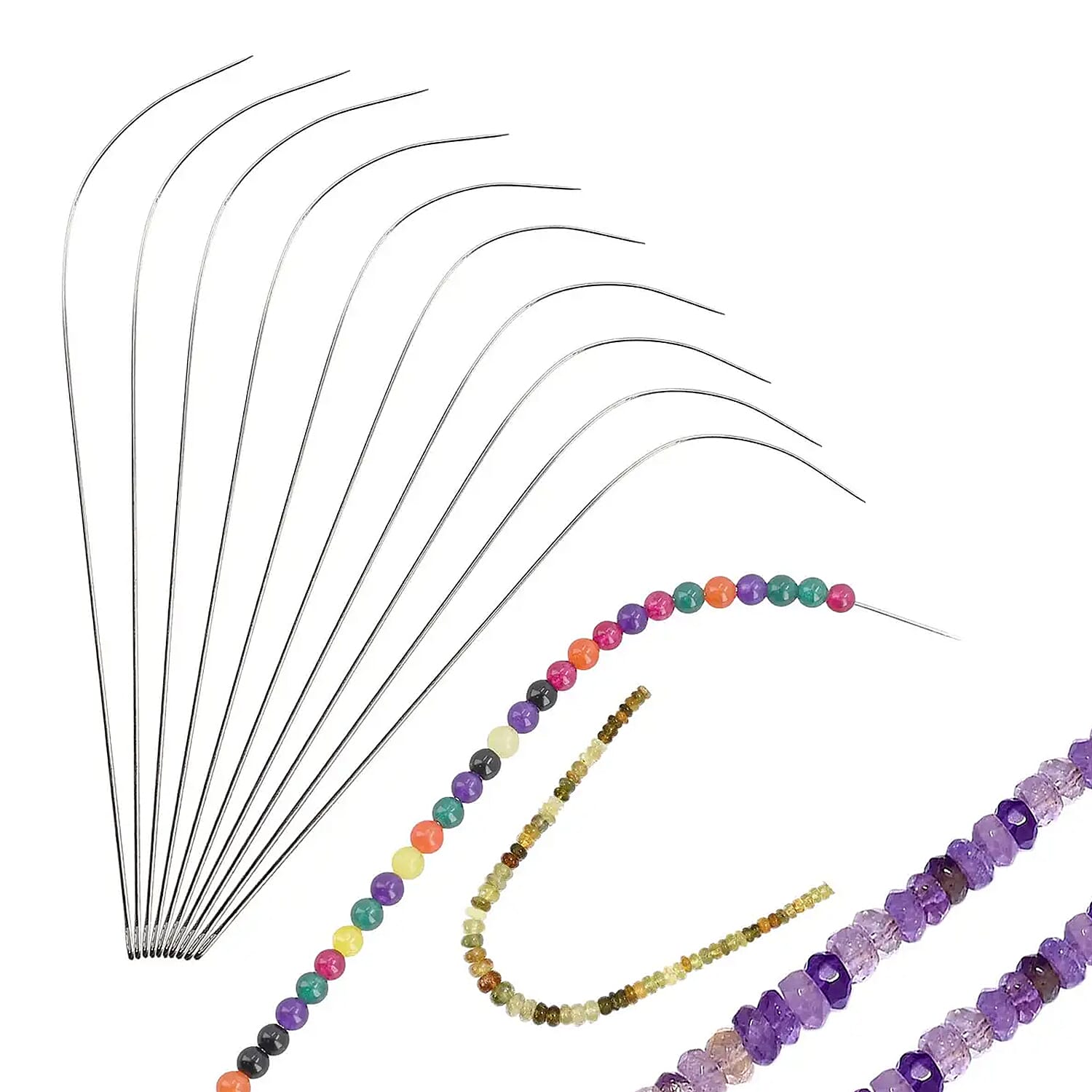 Set of 10 Stainless Steel Needles for Bead Spinner