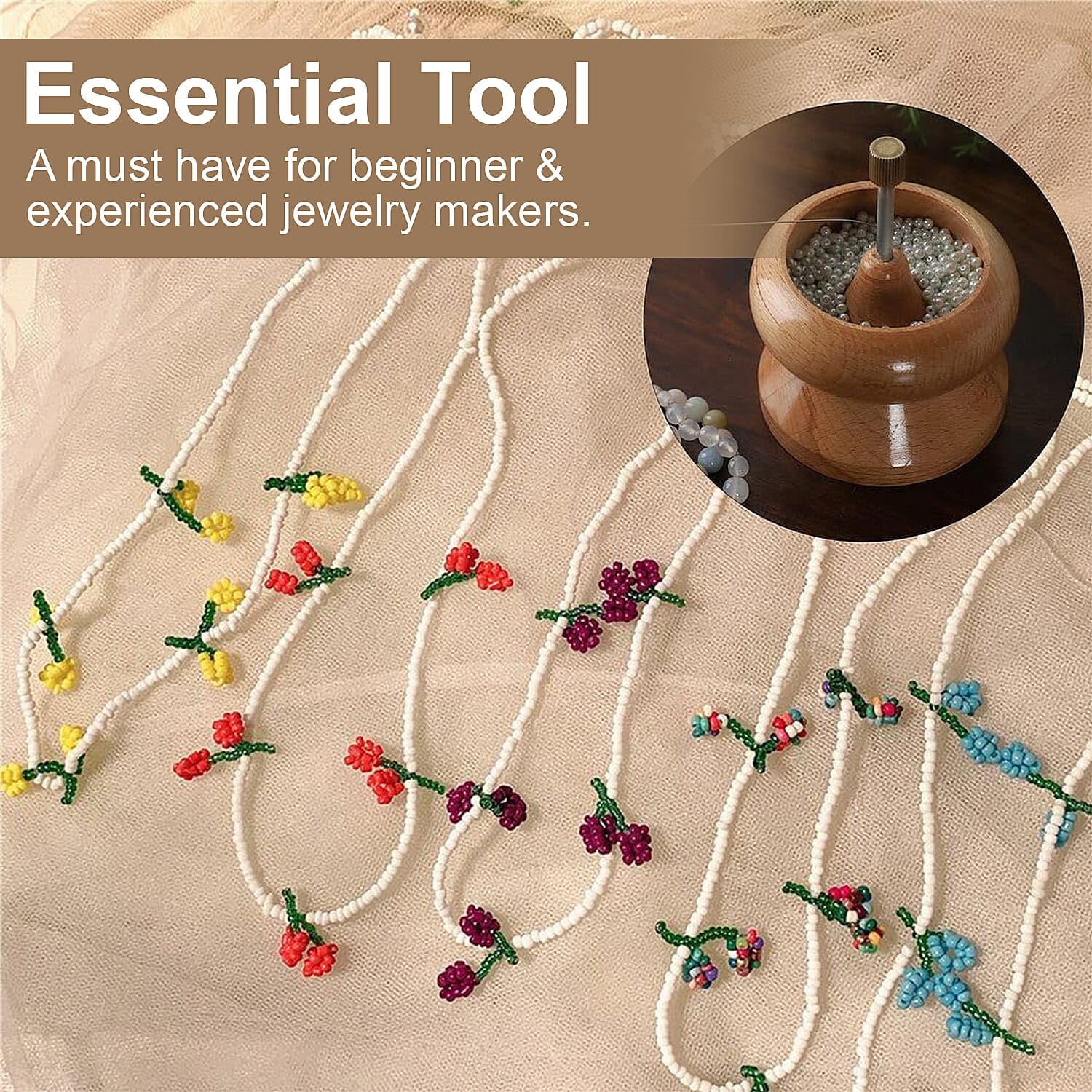 Set of 10 Stainless Steel Needles for Bead Spinner