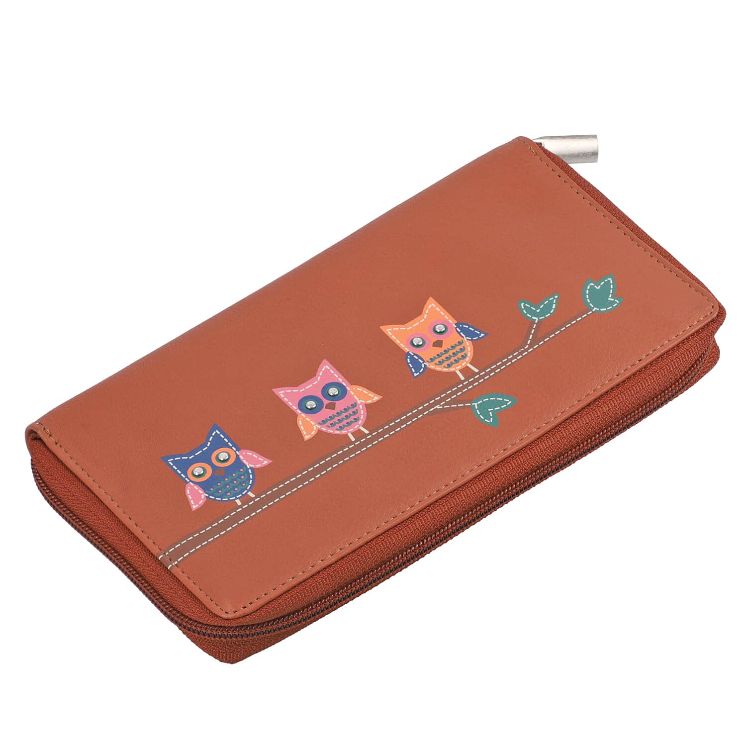 Buy Union Code Tan RFID Protected Genuine Leather Owl Family