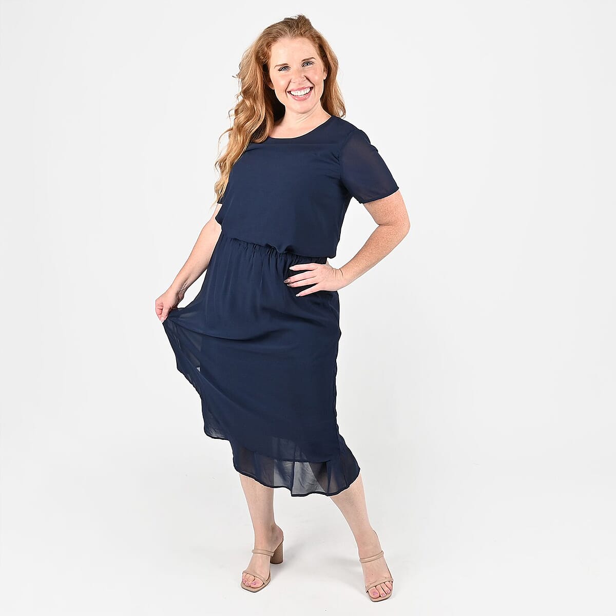 TAMSY Navy 2-piece Chiffon Skirt Set - L image number 0