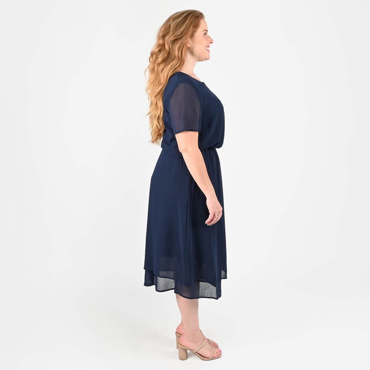 TAMSY Navy 2-piece Chiffon Skirt Set - L image number 2