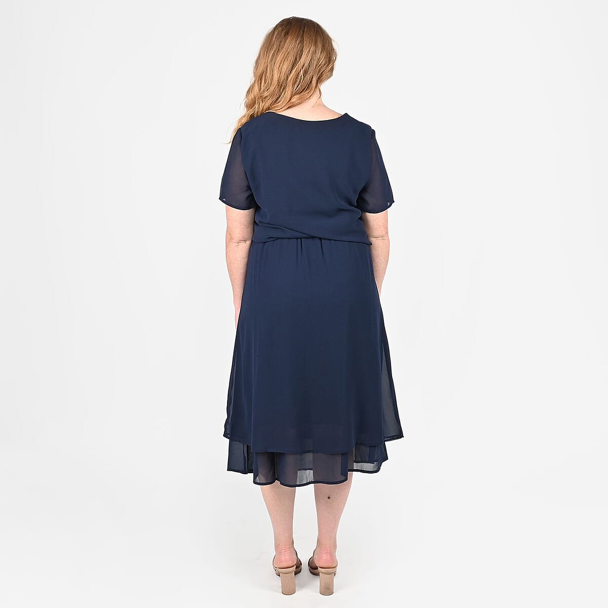 Tamsy Navy 2-piece Chiffon Skirt Set - 2X image number 1