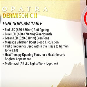 Opatra Dermisonic II with Light Therapy, Radio Frequency, Heat and Massage (Lifetime Warranty)