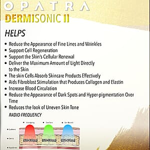 Opatra Dermisonic II with Light Therapy, Radio Frequency, Heat and Massage (Lifetime Warranty)