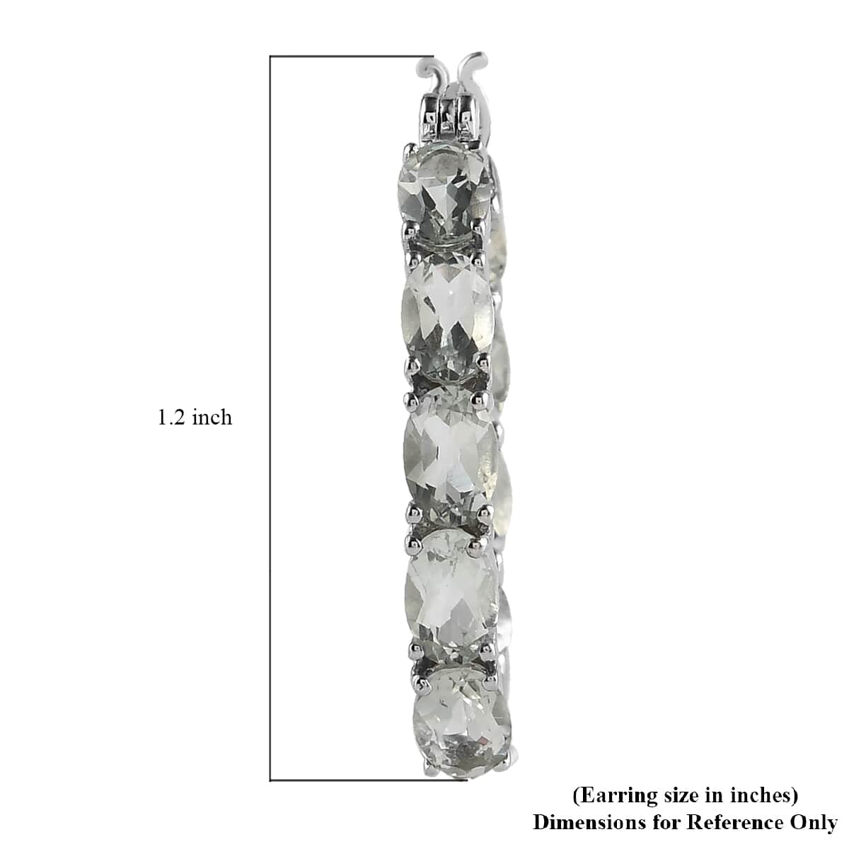 Montezuma Prasiolite Hoop Earrings in Platinum Over Sterling Silver 6.90 ctw image number 4