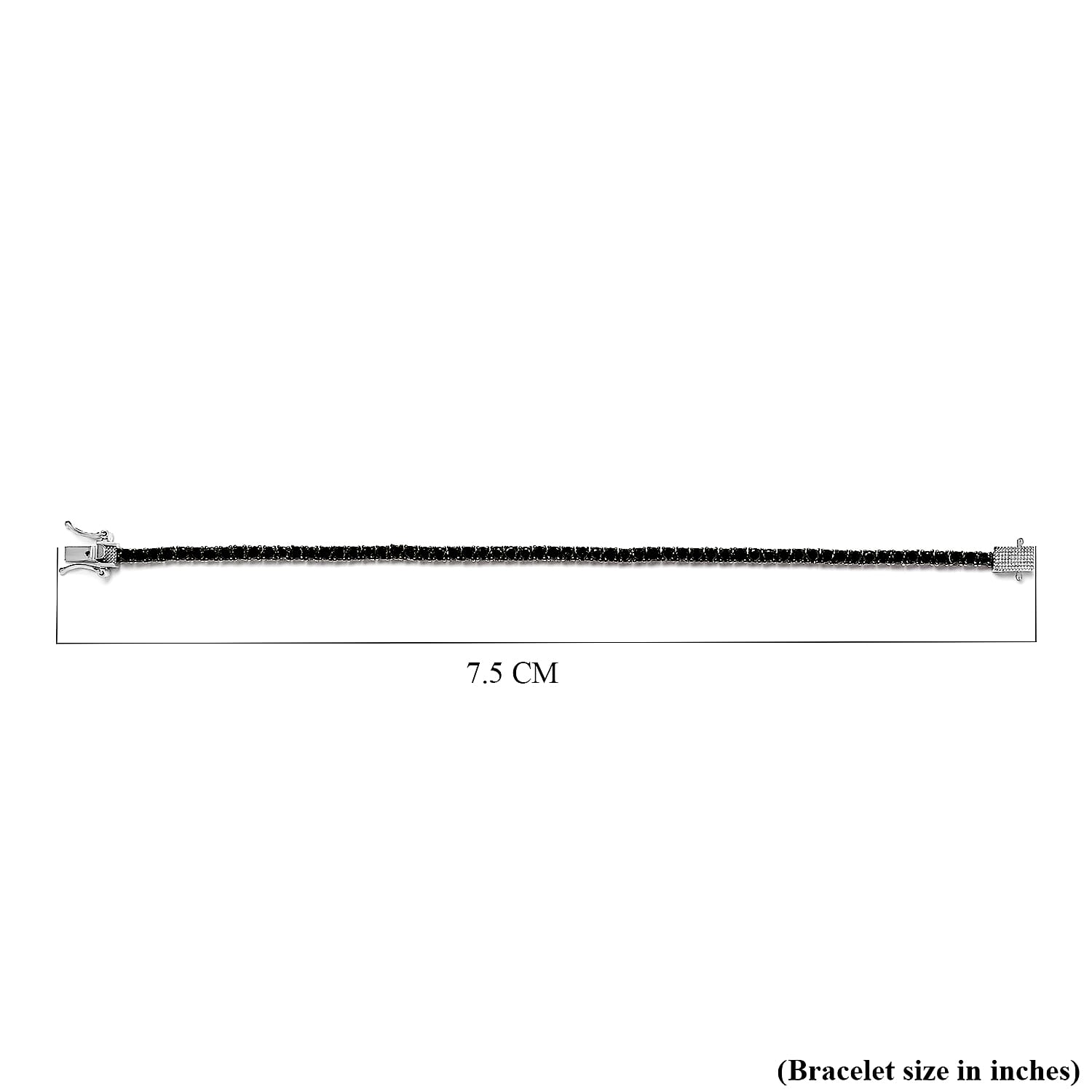 Black Diamond Tennis Bracelet in Platinum Over Sterling Silver (7.25 In) 5.00 ctw