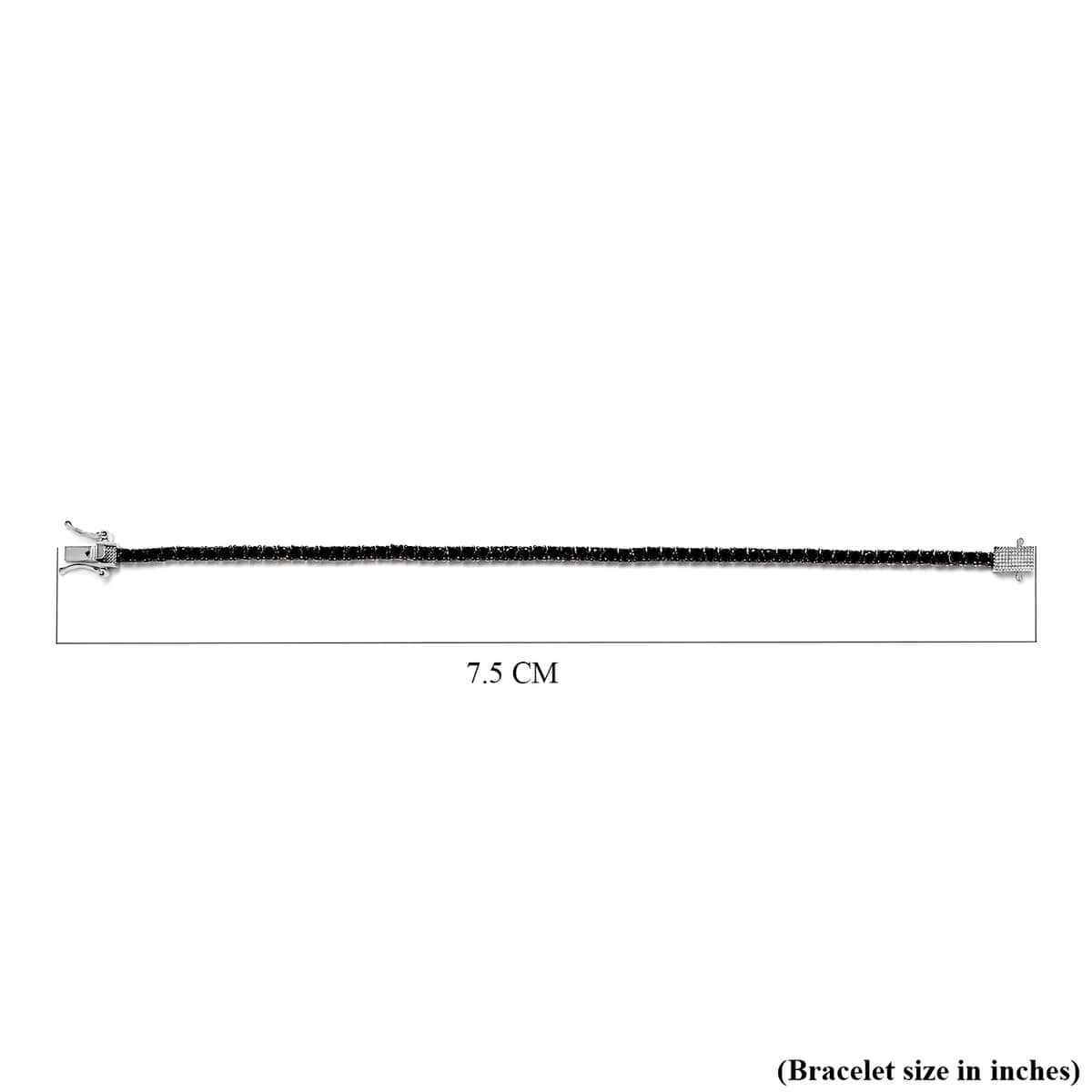 Black Diamond Tennis Bracelet in Platinum Over Sterling Silver (7.25 In) 8.70 Grams 5.00 ctw image number 4